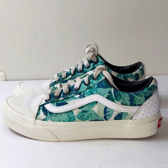 Vans Custom Palm Leaves Low Top Sneakers Sz 4.5 - Picture 4 of 9